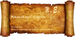 Mauszkopf Edvin névjegykártya
